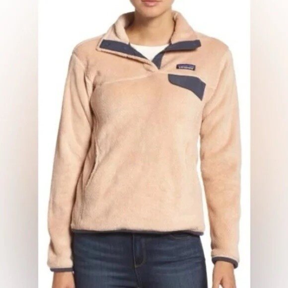 Rare Patagonia Rosewater Pink Re-tool Snap-T Pullover Sweatshirt Womens Small - Picture 1 of 12